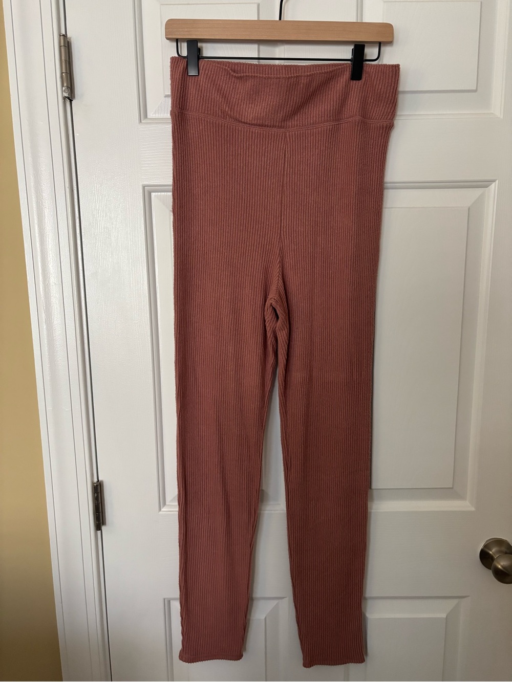 Abercrombie & Fitch Ribbed High-Waist Sleep Pants - Dusty Rose Xl NWT